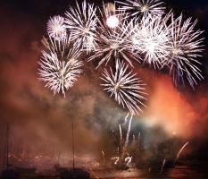 Feu d'artifice du 14 juillet  Pornic - auteur : Alain Barr