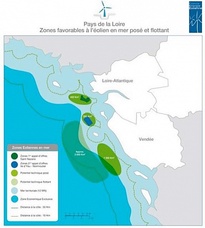 Pornic - 17/02/2014 - Des centaines d`oliennes au large de Pornic ?