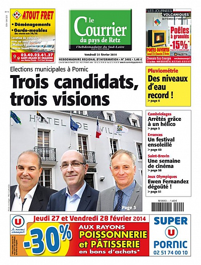 Pornic - 21/02/2014 - La Une du Courrier du Pays de Retz du 21/02/2014