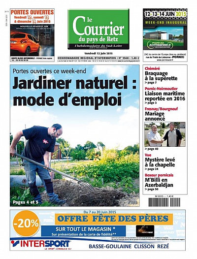 Pornic - 12/06/2015 - La Une du Courrier du vendredi 12 juin 2015