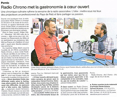 Pornic - 28/01/2016 - Radio Chrono met la gastronomie  coeur ouvert