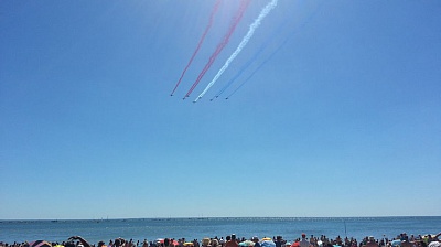 Pornic - 18/07/2016 - L`hommage de la Patrouille de France aux victimes de l`attentat de Nice