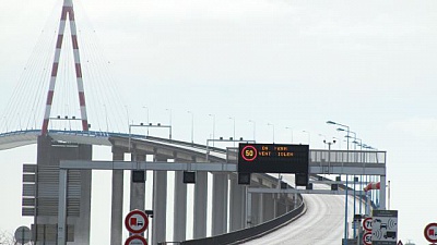 Pornic - 06/03/2017 - Tempte : Le pont de Saint-Nazaire reste ferm