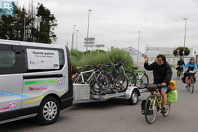 Pornic - 18/06/2018 - Sur le pont la navette gratuite pour velos reprend du service 