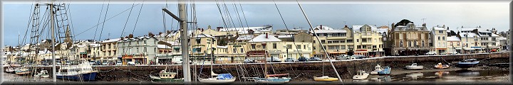 Panoramique : Pornic, sous la neige (quelques petits centimtres) le 11 fvrier 2010