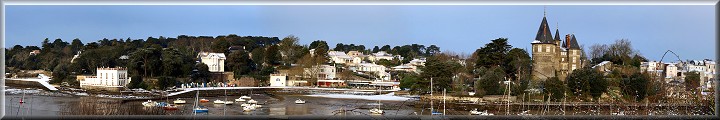 Panoramique : Il a neig un peu sur Pornic et Le Chateau le 11 fvrier 2010